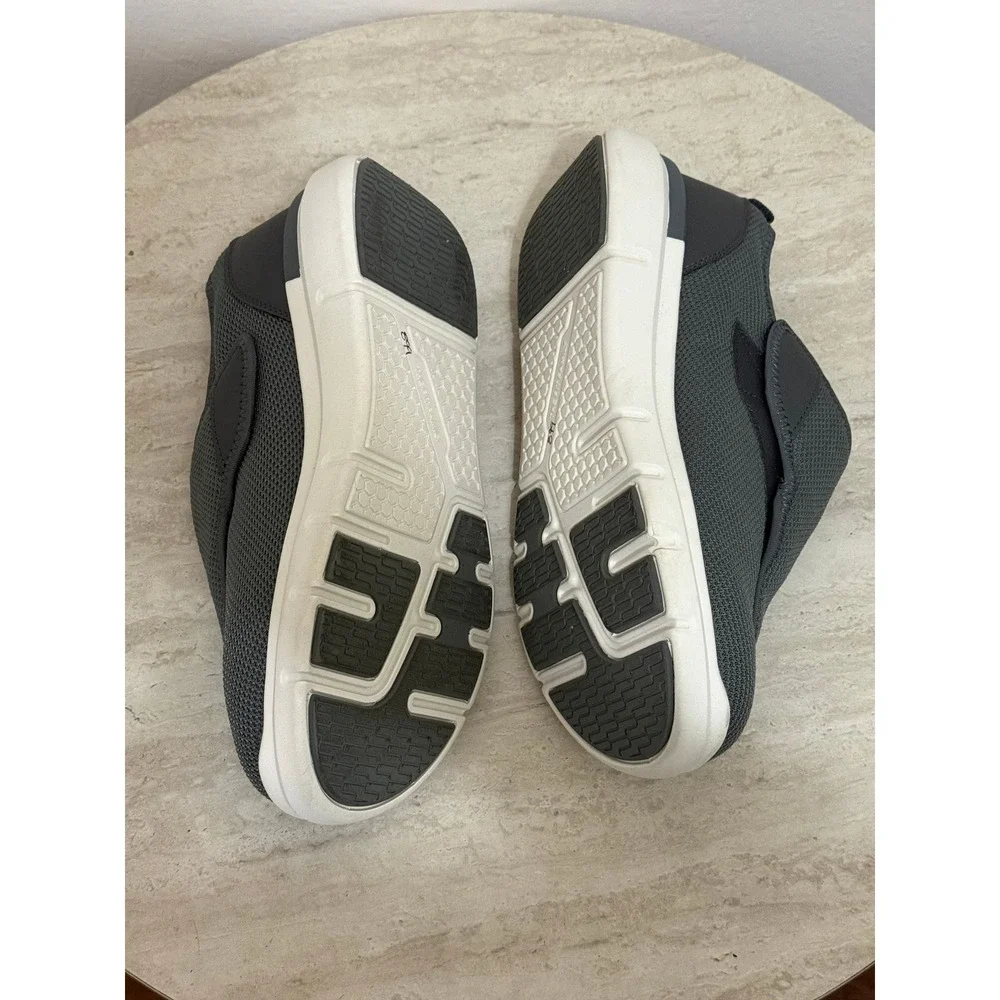 FitVille Men Slip On Sneakers 12EW Gray Mesh Arch Support Comfort Walking Shoes